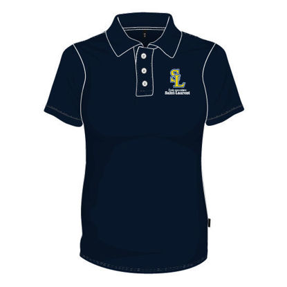 Image de Polo performance (100% polyester) avec boutons (Marine)