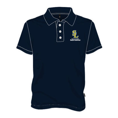 Image de Polo performance (100% polyester) avec boutons (Marine)