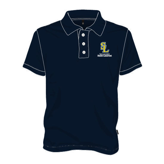 Image sur Polo avec boutons (Marine)